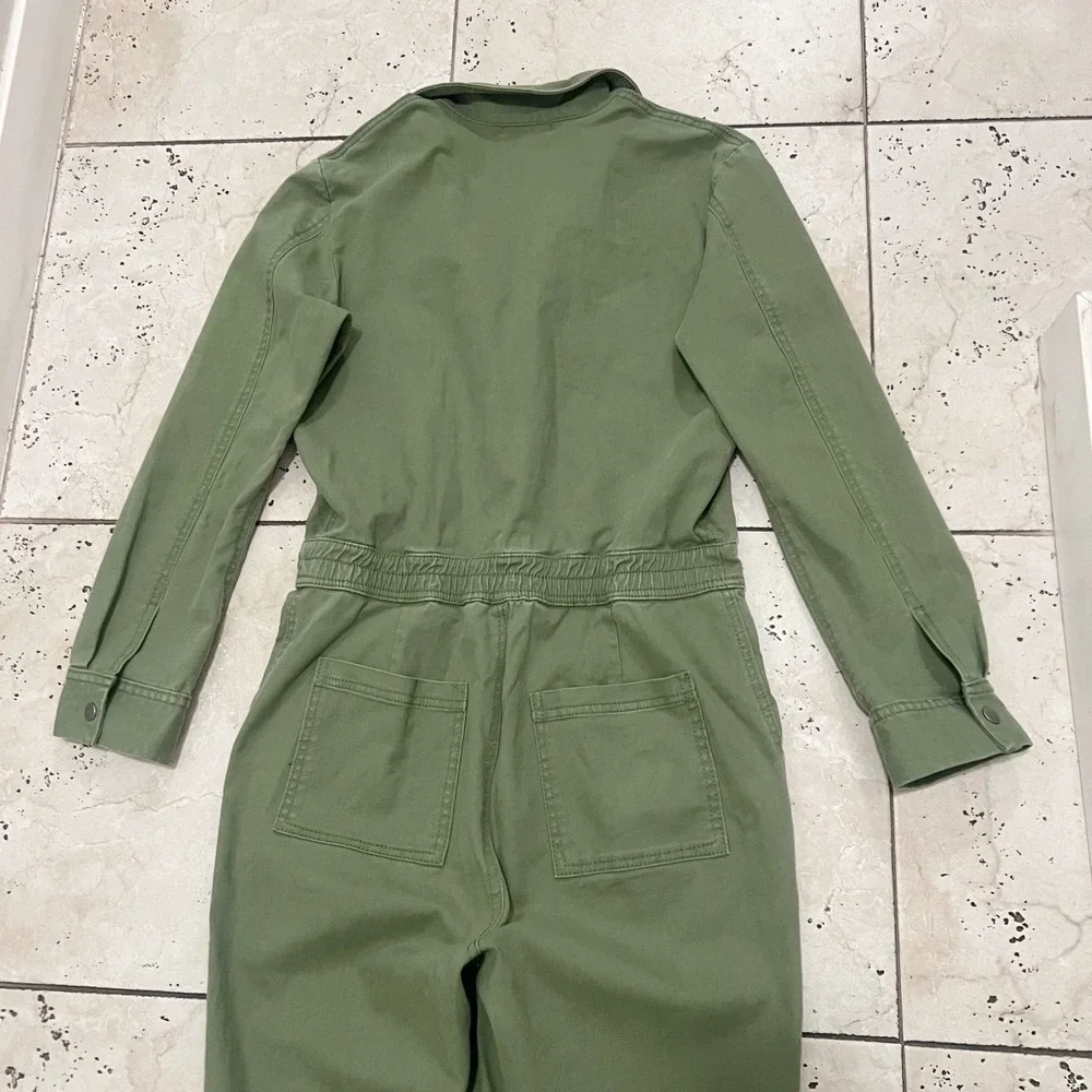 Z Supply Olive Utility Cotton Jumpsuit